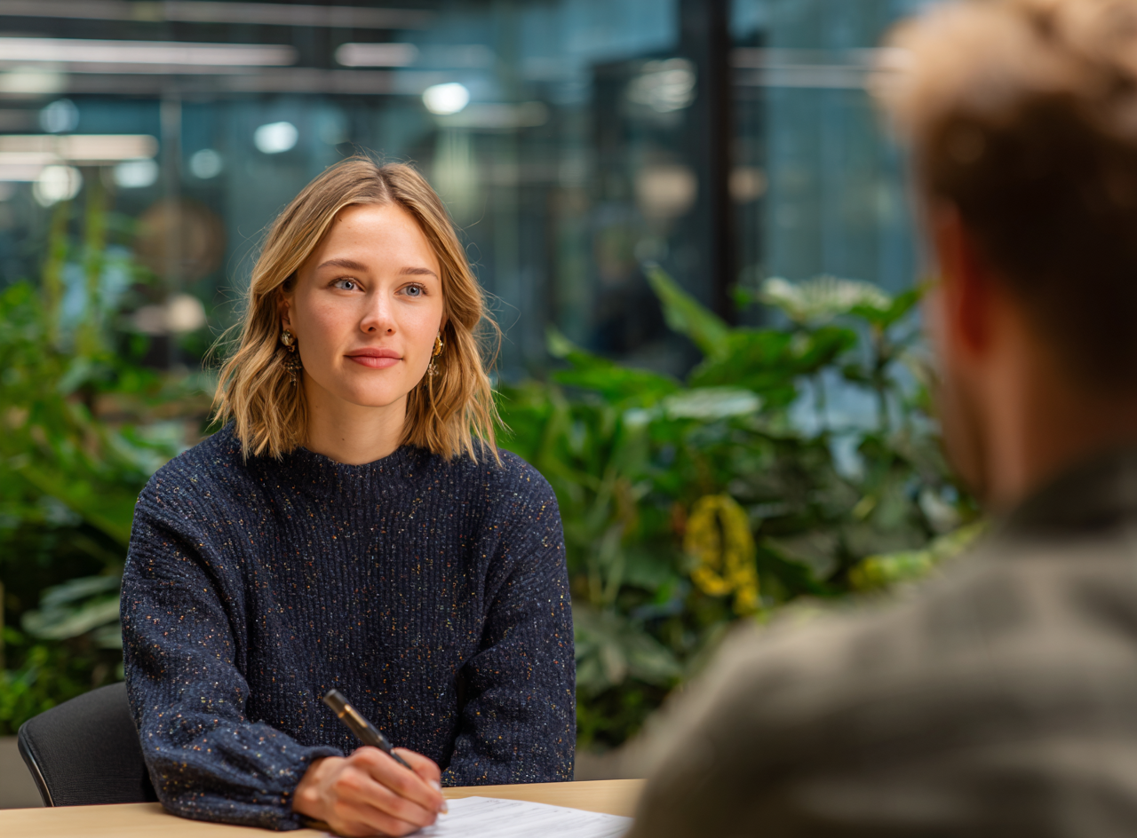 person listening in meeting