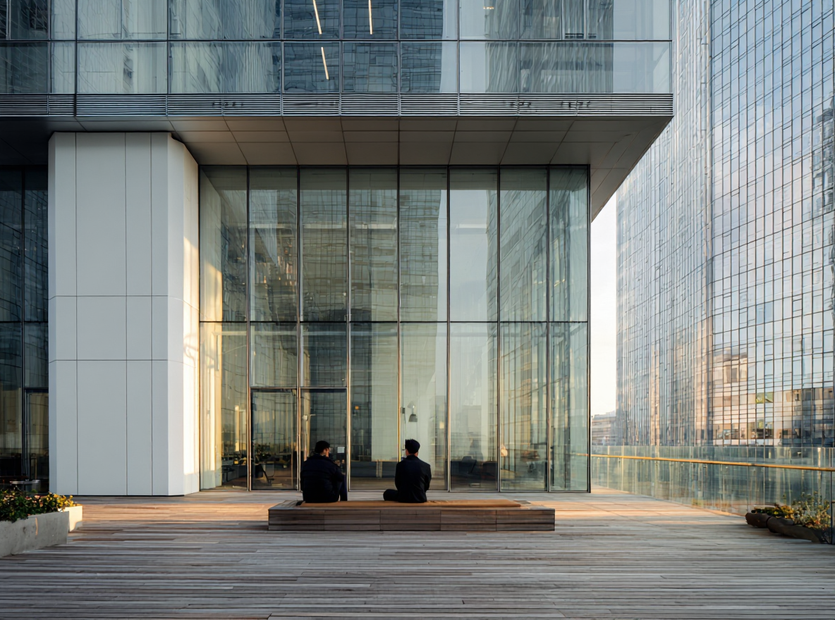 people on terrace at hudson yards office