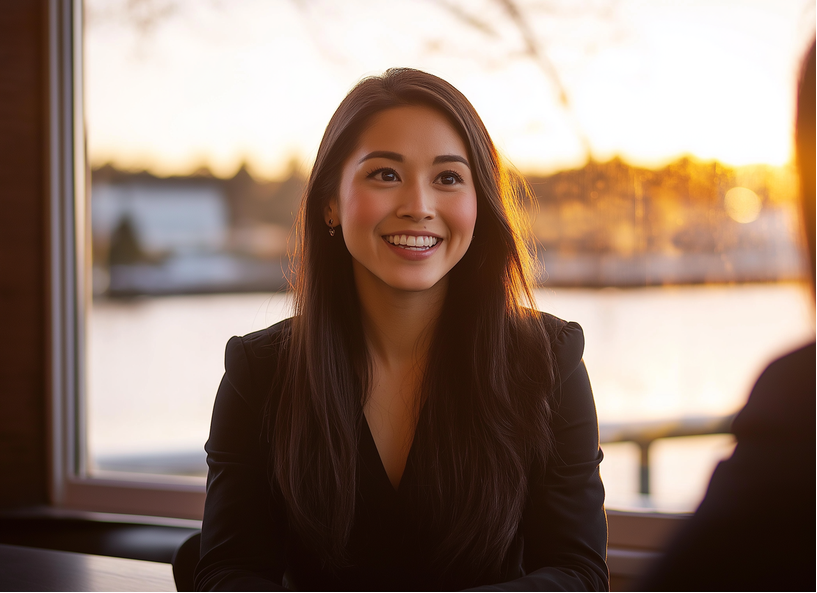 Photo of person sitting in a conference room