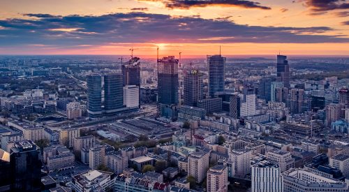 Aerial view of Warsaw, Poland