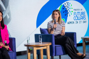 Woman speaking on panel