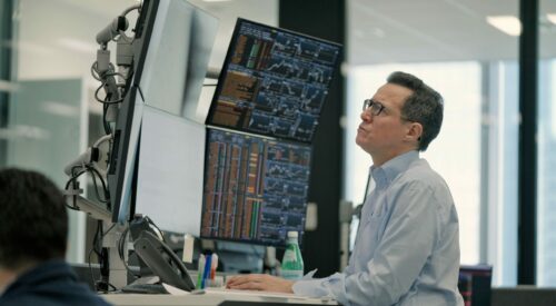 man working at desk